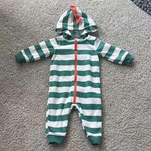 Carter's Dinosaur Striped One Piece Fleece Suit